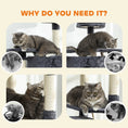 Load image into Gallery viewer, 79" Cat Tree Tower, Large Cat Condo Furniture, Multi-Level Cat Tower with Scratching Posts, Cozy Hammock, Dangling Balls - Dark Grey