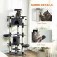 Load image into Gallery viewer, 79" Cat Tree Tower, Large Cat Condo Furniture, Multi-Level Cat Tower with Scratching Posts, Cozy Hammock, Dangling Balls - Dark Grey