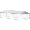 Load image into Gallery viewer, Outdoor Dog Kennel, Heavy Duty Dog Run Outdoor Fence with Waterproof Cover, Galvanized Chain Link, Double Secure Locks, for Large Breeds, Chickens, Ducks, 20' x 7.5' x 5'