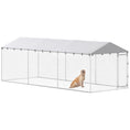 Load image into Gallery viewer, Outdoor Dog Kennel, Heavy Duty Dog Run Outdoor Fence with Waterproof Cover, Galvanized Chain Link, Double Secure Locks, for Large Breeds, Chickens, Ducks, 20' x 7.5' x 5'