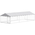 Load image into Gallery viewer, Outdoor Dog Kennel, Heavy Duty Dog Run Outdoor Fence with Waterproof Cover, Galvanized Chain Link, Double Secure Locks, for Large Breeds, Chickens, Ducks, 20' x 7.5' x 5'