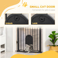 Load image into Gallery viewer, Dog Gate with Cat Flap Pet Safety Gate Barrier, Stair Pressure Fit, Auto Close, Double Locking, for Doorways, Hallways, 75-82 cm Black