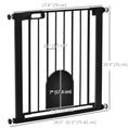 Load image into Gallery viewer, 30"-32" Extra Wide Pet Gate with Small Door, 30"H Dog Gate with Safety Gate Barrier, Stair Pressure Fit, Auto Close, Double Locking, for Doorways, Hallways, Black