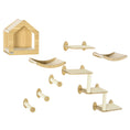 Load image into Gallery viewer, 8 Piece Cat Shelves Set, Cat Wall Furniture with Condo, 3 Perches, 3 Scratching Posts, Steps, Wall Mounted Kitty Tree for Indoor Kittens, Beige