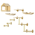 Load image into Gallery viewer, 8 Piece Cat Shelves Set, Cat Wall Furniture with Condo, 3 Perches, 3 Scratching Posts, Steps, Wall Mounted Kitty Tree for Indoor Kittens, Beige