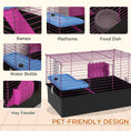 Load image into Gallery viewer, Guinea Pig Cage Chinchillas Rabbit Small Animal Cage with Ramp, Dish, Water Bottle, 71 x 46 x 47cm, Black