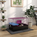 Load image into Gallery viewer, Guinea Pig Cage Chinchillas Rabbit Small Animal Cage with Ramp, Dish, Water Bottle, 71 x 46 x 47cm, Black