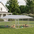 Charger l'image dans la visionneuse de la galerie, Extra Large Outdoor Dog Kennel Dog Run with Waterproof & UV Resistant Cover, Double Secure Locks, for Small and Medium Sized Dogs, 13.1' x 13.1' x 6.6', Silver