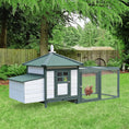 Load image into Gallery viewer, Chicken Coop with Chicken Run, Outdoor Hen House Poultry Cage with Nesting Box, Openable Top, 196 x 76 x 97cm, Green
