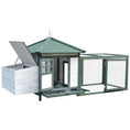 Load image into Gallery viewer, Chicken Coop with Chicken Run, Outdoor Hen House Poultry Cage with Nesting Box, Openable Top, 196 x 76 x 97cm, Green