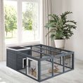 Load image into Gallery viewer, Rabbit Hutch Outdoor, Guinea Pig House, Bunny Run Cage with Openable Top for 1-2 Rabbits, 123 x 120 x 52cm, Grey
