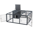 Load image into Gallery viewer, PawHut Rabbit Hutch Bunny Cage with Openable Main House, Indoor Outdoor Waterproof Rabbit House, Guinea Pig Cage for Small Animals with Three Ventilation Doors, Gray