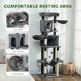 Load image into Gallery viewer, Cat Tree, 69" Cat Tower for Indoor Kittens, Multi-Level Tower with 2 Condos, Scratching Posts, 2 Hammocks, Perches, Pompoms for Multiple Kitties, Dark Grey