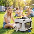 Charger l'image dans la visionneuse de la galerie, Pet Carrier Bag, Soft-Sided Dog Carrier for Small Dogs, Portable Pet Travel Bag with Security Buckle Strap, Mesh Windows, Washable Cushion and Bowl, Light Grey