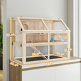 Load image into Gallery viewer, Wooden Hamster Cage, 3 Tier Small Animal Cage with Detachable 12.4" Deep Bottom, Hut, Seesaw, Exercise Wheel, Ramps, Hamster Habitat for Dwarf, Gerbil, 37" x 21" x 30"