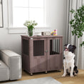 Load image into Gallery viewer, Dog Crate Furniture End Table, Pet Kennel for Small and Medium Dogs with Magnetic Door Indoor Animal Cage, Purple, 85 x 55 x 75 cm