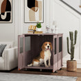 Load image into Gallery viewer, Dog Crate Furniture End Table, Pet Kennel for Small and Medium Dogs with Magnetic Door Indoor Animal Cage, Purple, 85 x 55 x 75 cm