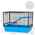 Load image into Gallery viewer, 3-Tier Hamster Cage, Guinea Pig Cage, Pet Chinchillas Play House Indoor with Accessories Food Dish Water Bottle, Ramps, 31.5"x19"x 23", Light Blue