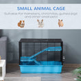 Load image into Gallery viewer, 3-Tier Hamster Cage, Guinea Pig Cage, Pet Chinchillas Play House Indoor with Accessories Food Dish Water Bottle, Ramps, 31.5"x19"x 23", Light Blue