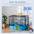 Load image into Gallery viewer, 3-Tier Hamster Cage, Guinea Pig Cage, Pet Chinchillas Play House Indoor with Accessories Food Dish Water Bottle, Ramps, 31.5"x19"x 23", Light Blue