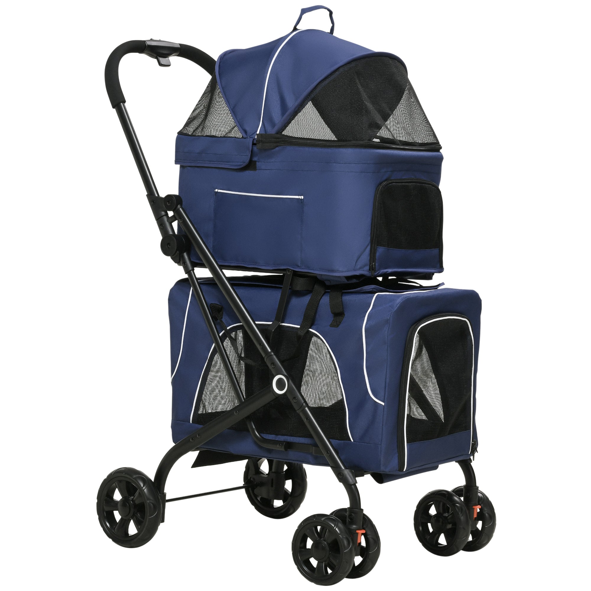 3 in 1 pet dog cat stroller/carrier/car seat PawHut 3-in-1 Pet Stroller Carrier Car Seat & Foldable Bag for Dog/Cat