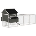 Load image into Gallery viewer, 137" Chicken Coop for 8-10 Chickens, Large Chicken House, Wooden Poultry Hen Cage with Nesting Box and Run for Backyard, Dark Gray