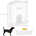 Load image into Gallery viewer, 30"-32" Extra Wide Pet Gate with Small Door, 30"H Dog Gate with Safety Gate Barrier, Stair Pressure Fit, Auto Close, Double Locking, for Doorways, Hallways, White