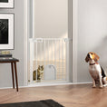 Load image into Gallery viewer, 30"-32" Extra Wide Pet Gate with Small Door, 30"H Dog Gate with Safety Gate Barrier, Stair Pressure Fit, Auto Close, Double Locking, for Doorways, Hallways, White