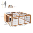 Load image into Gallery viewer, Rabbit Hutch Outdoor, Guinea Pig House, Bunny Run Cage with Openable Top for 1-2 Rabbits, 123 x 120 x 52cm, Yellow