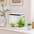 Load image into Gallery viewer, Fish Tank, 14L Glass Aquarium with Filter System, LED Lights, Water Pump, Betta Fish Tank for Goldfish, Shrimps, White