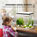 Load image into Gallery viewer, Fish Tank, 14L Glass Aquarium with Filter System, LED Lights, Water Pump, Betta Fish Tank for Goldfish, Shrimps, White