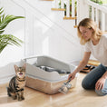 Load image into Gallery viewer, Cat Litter Box Stainless Steel, High Sided with Metal Litter Scoop, Never Absorbs Odors, Anti Leakage & Easy to Clean, 24" x 16" x 12", Grey