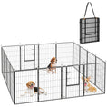 Load image into Gallery viewer, 16 Panels Dog Playpen, 27"W x 31.5"H Heavy Duty Pet Fence with Door & Strap for Indoor Outdoor Backyard Garden, Portable & Foldable Puppy Pet Pen for Medium Dogs