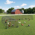 Load image into Gallery viewer, Extra Long Chicken Run, 354" x 39" Galvanized Steel Chicken Tunnel with Nylon Netting, 10 Arches, Flat Roof Poultry Enclosure for 10-15 Chickens or Ducks, Backyard Farm Yard, Silver