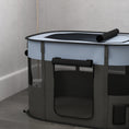 Load image into Gallery viewer, Dog Pen, Pet Playpen, Portable Foldable Dog Cat Playpen Soft Pet Cage with Storage Bag for Puppies, Rabbits, Kittens, Guinea Pigs, 94 x 74 x 60cm - Grey