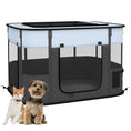 Load image into Gallery viewer, Dog Pen, Pet Playpen, Portable Foldable Dog Cat Playpen Soft Pet Cage with Storage Bag for Puppies, Rabbits, Kittens, Guinea Pigs, 94 x 74 x 60cm - Grey