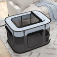 Load image into Gallery viewer, Dog Pen, Pet Playpen, Portable Foldable Dog Cat Playpen Soft Pet Cage with Storage Bag for Puppies, Rabbits, Kittens, Guinea Pigs, 94 x 74 x 60cm - Grey
