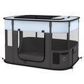 Load image into Gallery viewer, Dog Pen, Pet Playpen, Portable Foldable Dog Cat Playpen Soft Pet Cage with Storage Bag for Puppies, Rabbits, Kittens, Guinea Pigs, 94 x 74 x 60cm - Grey