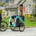 Load image into Gallery viewer, Aosom Dog Bike Trailer, Pet Wagon Bicycle Trailer with Easy Folding Cart Frame, 20" Large Rubber Wheels, 3 Entrances, Mesh Screen, Pet Bike Trailer for Off-Road & Travel, Green and Gray