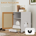 Load image into Gallery viewer, Cat Litter Box Enclosure, Hidden Litter Box Furniture with Pull-Out Tray, Indoor Cat Washroom with Storage Cabinet,  Scratching Mat, Oak