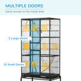Load image into Gallery viewer, 71" Bird Cage, 3 Tier Large Parrot Cage with Wheels, Perches, Ramp, Storage Shelf, Toys for Canaries, Finches, Cockatiels, Parakeets, Black