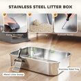 Load image into Gallery viewer, Stainless Steel Cat Litter Box with Flip Lid, XXL Enclosed Litter Box, High Sided, Step, Metal Scoop, 2 Deodorizing Bags, Easy Clean, Anti-Leak, Odor Control, for Multi & Big Cats, 28"x20"x18"