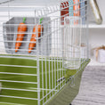 Load image into Gallery viewer, PawHut 47"L Small Animal Cage, Rolling Bunny Cage, Guinea Pig Cage with Food Dish, Water Bottle, Hay Feeder, Platform, Ramp for Ferret Chinchilla, Green
