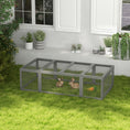 Load image into Gallery viewer, PawHut Large Wooden Rabbit Hutch Bunny Hutch Small Animal Habitat Enclosure Outdoor Run and Lockable Doors, Gray