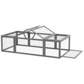Load image into Gallery viewer, PawHut Large Wooden Rabbit Hutch Bunny Hutch Small Animal Habitat Enclosure Outdoor Run and Lockable Doors, Gray