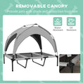 Load image into Gallery viewer, Elevated Dog Bed with Canopy, Cooling Dog Cot Bed for Camping, Portable Raised Pet Cot with Washable Breathable Mesh, for Indoor Outdoor, Large Dogs, 42" x 30" x 37", Grey