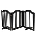 Load image into Gallery viewer, Freestanding Pet Gate Wooden Dog Gate with Support Feet Foldable Pet Fence Safety Barrier for the House Doorway Stairs Black