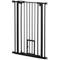 Load image into Gallery viewer, 41"H Dog Gate with Cat Door, Pet Gate with Small Door, Easy Open Indoor Dog Gates for Doorways, House, Stair, 29"-32" Long, Black