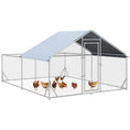 Load image into Gallery viewer, Large Metal Chicken Coop, Hen Run House with Anti-Ultraviolet Cover, Walk-in Poultry Cage for Ducks, Rabbits, Outdoor Backyard Farm, 13.1' x 9.8' x 6.4'