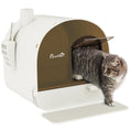 Load image into Gallery viewer, Enclosed Cat Litter Box with Lid & Drawer, Kitty Litter Box Toilet with Mat for Anti-Leakage, Includes Scoop & Deodorant Bag, Easy Clean & Odor Control, White